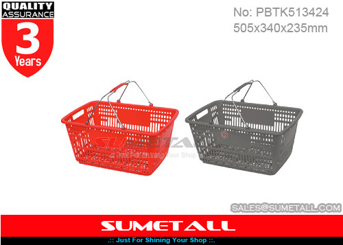 Chine Paniers à provisions en plastique d'épicerie grise rouge de couleur pour les magasins de détail/supermarché fournisseur